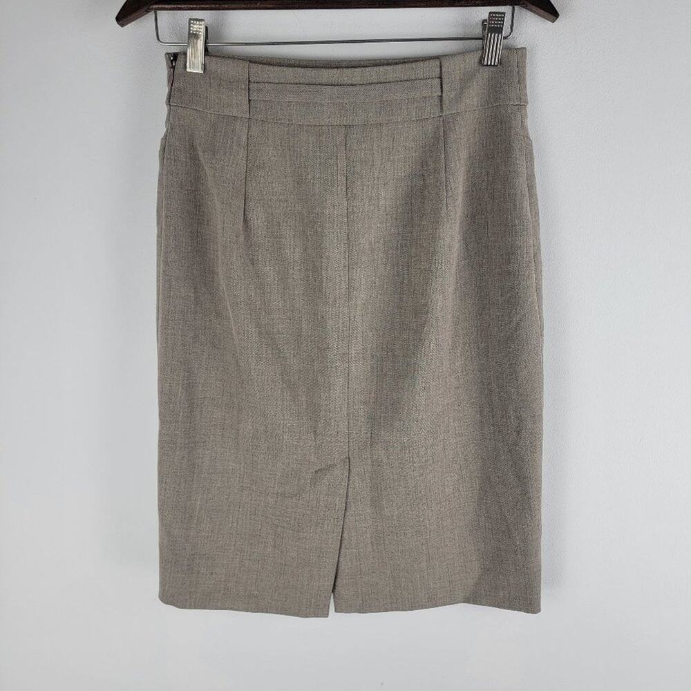 Classiques Entier Pencil Skirt Waist Belt Beige Side Zip Vent Size 4 - Picture 7 of 7